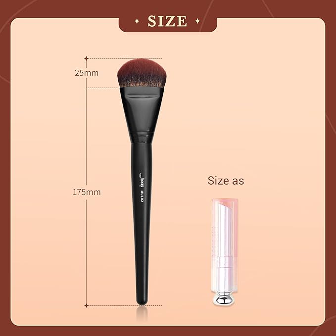 Jessup Foundation Brush for Liquid, Smooth Angled, Large Face Makeup Brush for Blending Liquid, Cream MUL02
