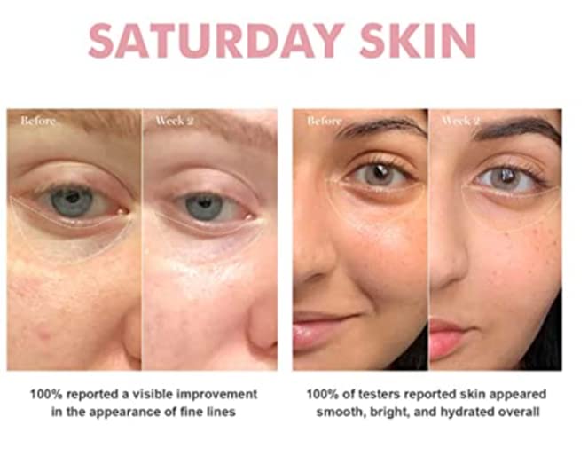 Saturday Skin Wide Awake Brightening Cream Illuminating Eye Cream for Wrinkles, Puffy Eyes+Dark Circles Lightweight, Moisturizing, Deeply Hydrates, Anti Aging Reduce Fine Lines 1.01 Fl Oz (30ml)