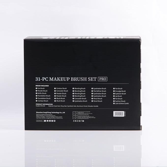 DUcare Professional Makeup Brushes 31Pcs Panda Series Makeup Brush Set Kabuki Foundation Blending Face Powder Blush Concealers Eye Shadows With Leather Case Organizer