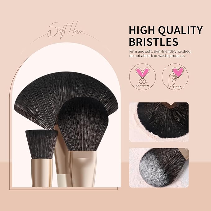 docolor Makeup Brushes Professional 30Pcs Make up Brushes Set Premium Synthetic Kabuki Foundation Blending Brush Face Powder Blush Concealers Eye Shadows Beige