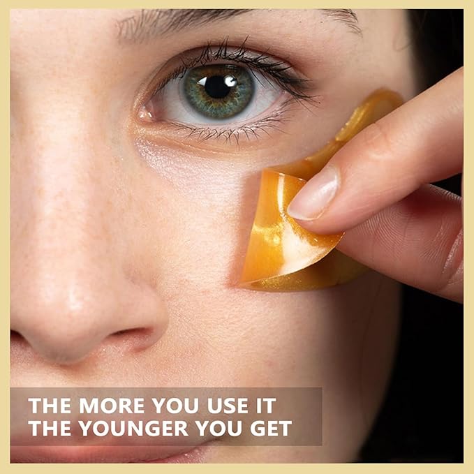 Under Eye Patches (30 Pairs) -24K Gold Eye Masks for Puffy Eyes and Dark Circles Collagen Skin Care Products,Smooth Fine Line, Nourish Skin, Gel Under Eye Patches for Women And Men