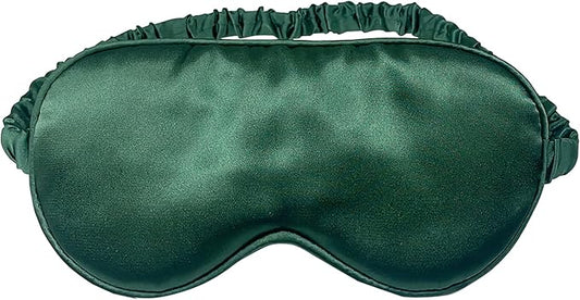 Silk Eye mask for Sleeping Light Blocking for Bedroom, Plane Travel Satin Sleep mask Women Mens,Blackout to Help You deep Sleep (Green)