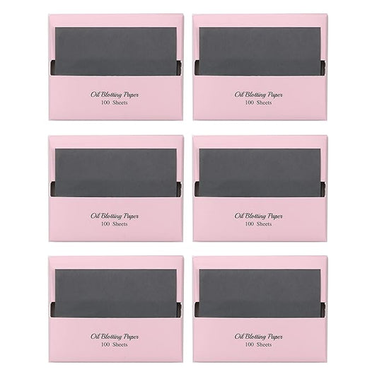 [600 Counts Refills Only] Natural Bamboo Charcoal Oil Blotting Sheets for Face with Mirror Case and Refills