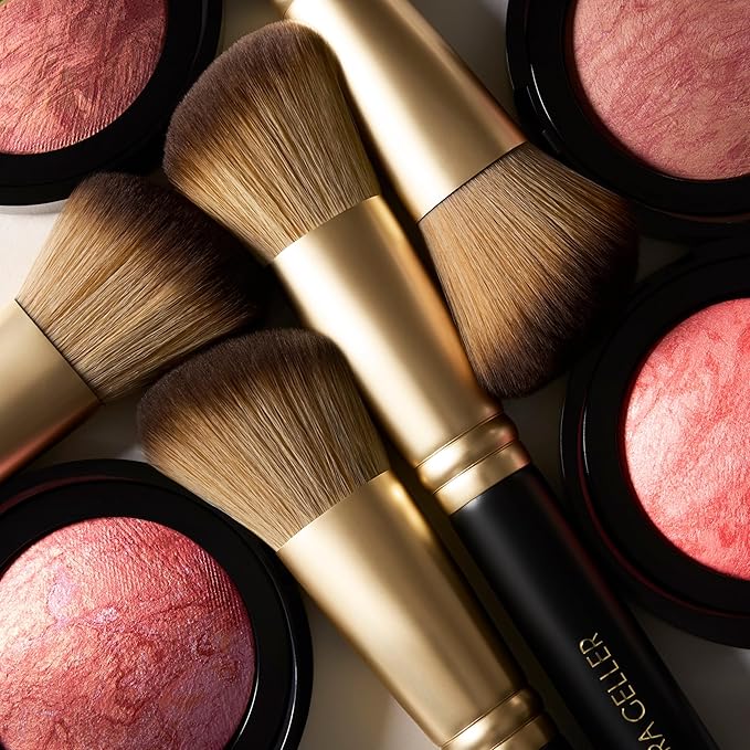 LAURA GELLER NEW YORK Angled Blush Brush with Black Wooden Handle & Dense Bristles for Makeup Application